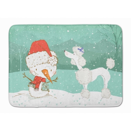 Carolines Treasures White Poodle Snowman Christmas Machine Washable Memory Foam Mat CK2067RUG